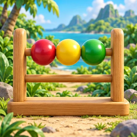 Bright beads on an abacus